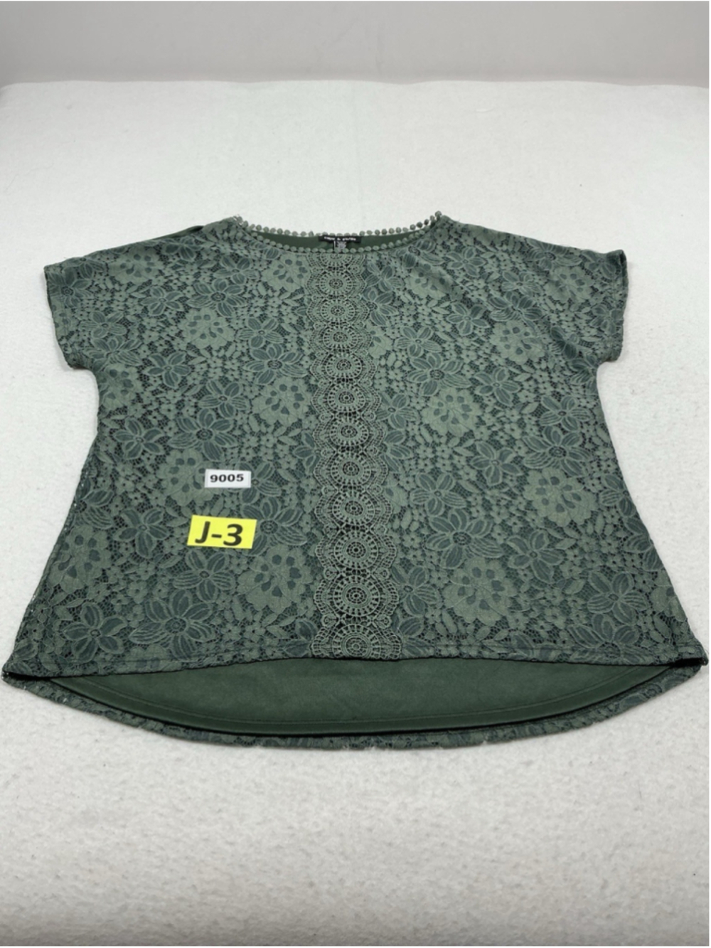Woman’s Excellent Cable & Gauge Lined Blouse XL Forest Green Short Sleeve